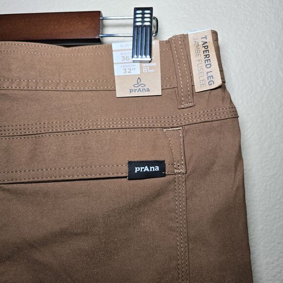 prAna Stretch Zion Slim Pant 2 Men’s 36x32 Sepia Water Repellent Hiking/ Roll Up - Picture 5 of 8